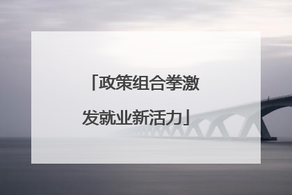 政策组合拳激发就业新活力