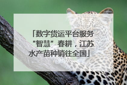 数字货运平台服务“智慧”春耕，江苏水产苗种销往全国