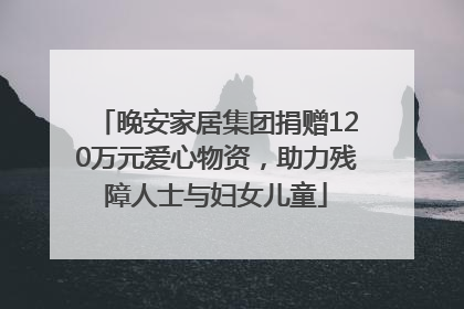 晚安家居集团捐赠120万元爱心物资，助力残障人士与妇女儿童