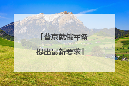 普京就俄军备提出最新要求