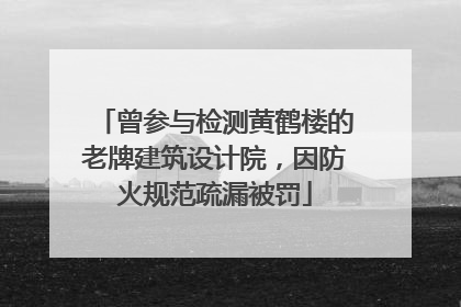 曾参与检测黄鹤楼的老牌建筑设计院，因防火规范疏漏被罚