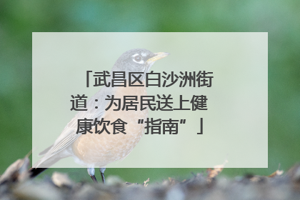 武昌区白沙洲街道：为居民送上健康饮食“指南”