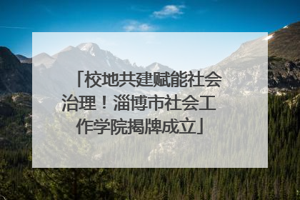 校地共建赋能社会治理！淄博市社会工作学院揭牌成立
