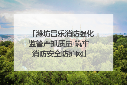 潍坊昌乐消防强化监管严抓质量 筑牢消防安全防护网