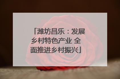 潍坊昌乐：发展乡村特色产业 全面推进乡村振兴