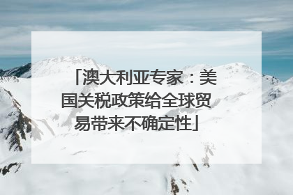 澳大利亚专家：美国关税政策给全球贸易带来不确定性