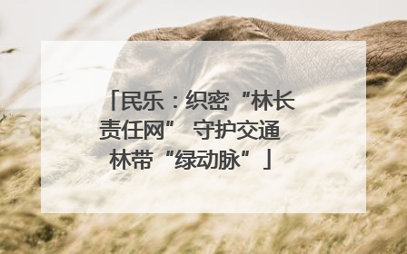 民乐：织密“林长责任网” 守护交通林带“绿动脉”