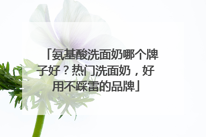 氨基酸洗面奶哪个牌子好？热门洗面奶，好用不踩雷的品牌