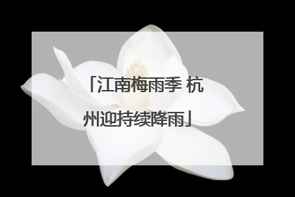 江南梅雨季 杭州迎持续降雨