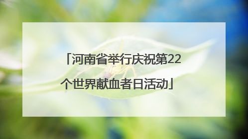 河南省举行庆祝第22个世界献血者日活动