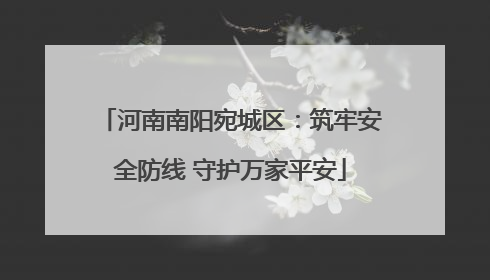 河南南阳宛城区：筑牢安全防线 守护万家平安