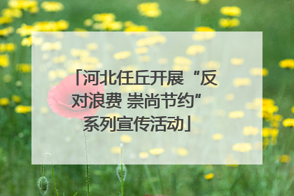 河北任丘开展“反对浪费 崇尚节约”系列宣传活动