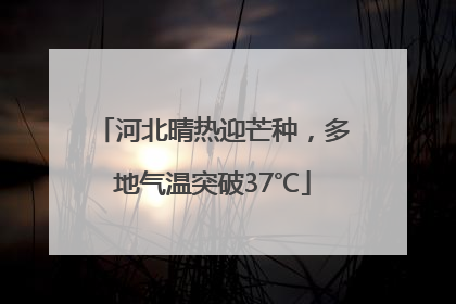 河北晴热迎芒种，多地气温突破37℃