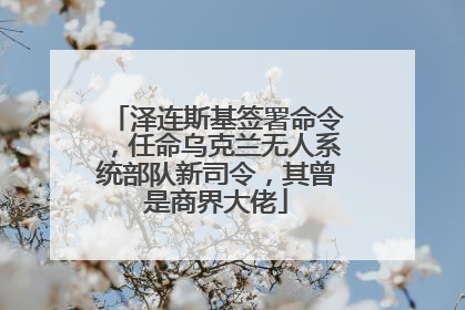 泽连斯基签署命令，任命乌克兰无人系统部队新司令，其曾是商界大佬