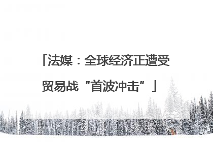 法媒：全球经济正遭受贸易战“首波冲击”