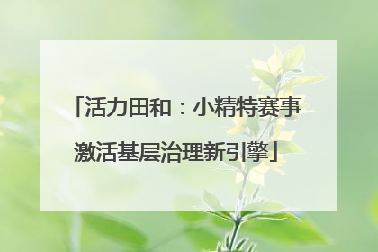 活力田和：小精特赛事激活基层治理新引擎