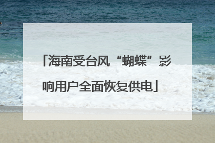 海南受台风“蝴蝶”影响用户全面恢复供电