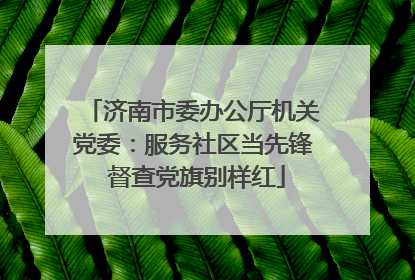 济南市委办公厅机关党委：服务社区当先锋 督查党旗别样红