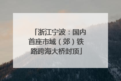 浙江宁波：国内首座市域（郊）铁路跨海大桥封顶