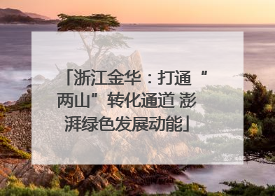 浙江金华：打通“两山”转化通道 澎湃绿色发展动能