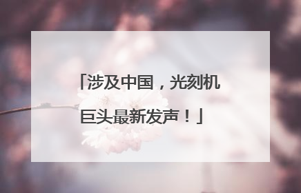 涉及中国，光刻机巨头最新发声！