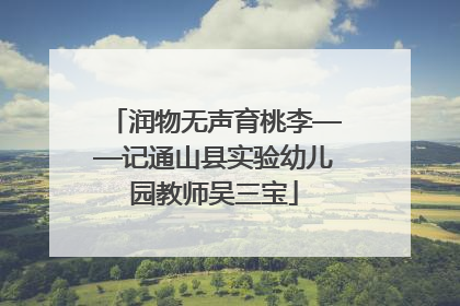 润物无声育桃李——记通山县实验幼儿园教师吴三宝