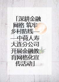深耕金融网格 筑牢乡村防线——中荷人寿大连分公司开展金融教育网格化宣传活动