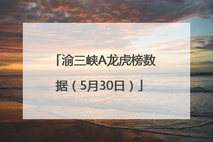 渝三峡A龙虎榜数据（5月30日）