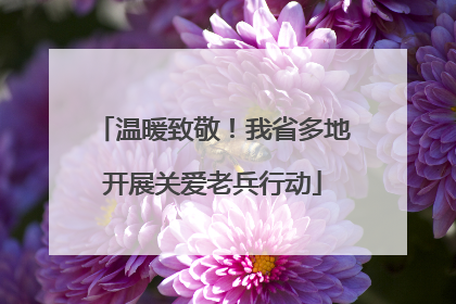 温暖致敬！我省多地开展关爱老兵行动