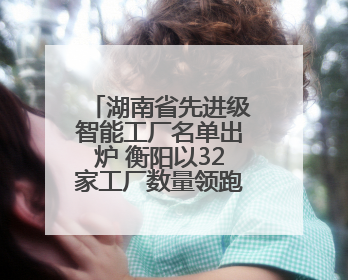 湖南省先进级智能工厂名单出炉 衡阳以32家工厂数量领跑全省