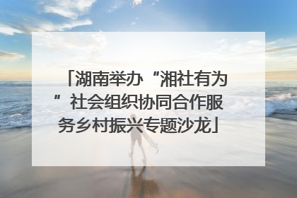 湖南举办“湘社有为”社会组织协同合作服务乡村振兴专题沙龙