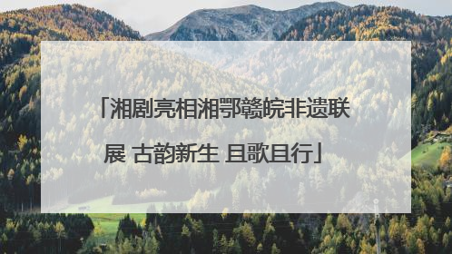 湘剧亮相湘鄂赣皖非遗联展 古韵新生 且歌且行
