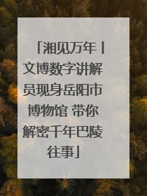 湘见万年丨文博数字讲解员现身岳阳市博物馆 带你解密千年巴陵往事