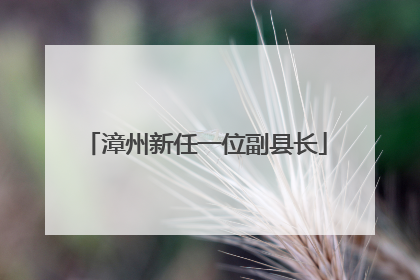 漳州新任一位副县长