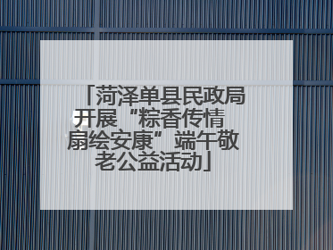 菏泽单县民政局开展“粽香传情 扇绘安康”端午敬老公益活动