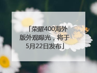荣耀400海外版外观曝光，将于5月22日发布