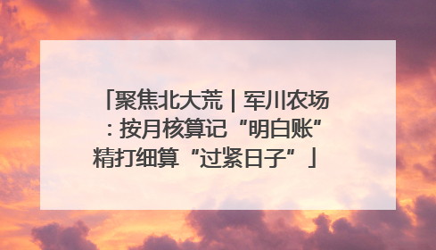 聚焦北大荒｜军川农场：按月核算记“明白账”精打细算“过紧日子”