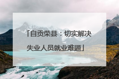 自贡荣县：切实解决失业人员就业难题