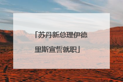 苏丹新总理伊德里斯宣誓就职