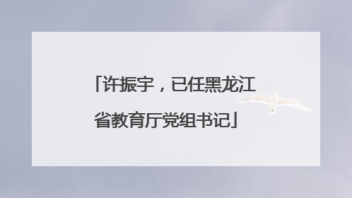 许振宇，已任黑龙江省教育厅党组书记