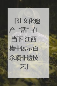 让文化遗产“活”在当下 江西集中展示百余项非遗技艺