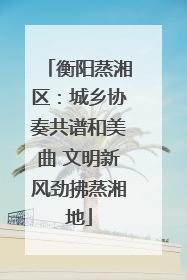 衡阳蒸湘区：城乡协奏共谱和美曲 文明新风劲拂蒸湘地