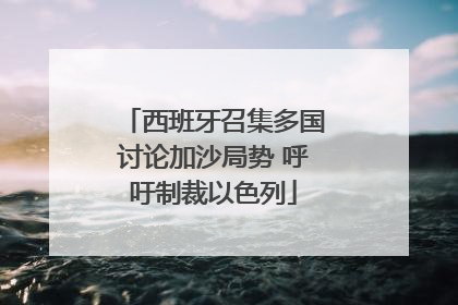 西班牙召集多国讨论加沙局势 呼吁制裁以色列