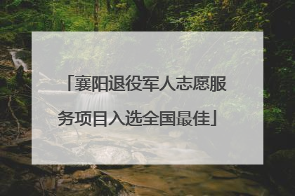 襄阳退役军人志愿服务项目入选全国最佳
