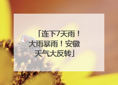 连下7天雨！大雨暴雨！安徽天气大反转