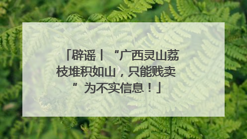 辟谣丨“广西灵山荔枝堆积如山，只能贱卖”为不实信息！