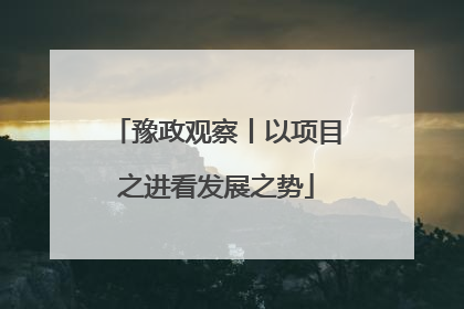 豫政观察丨以项目之进看发展之势