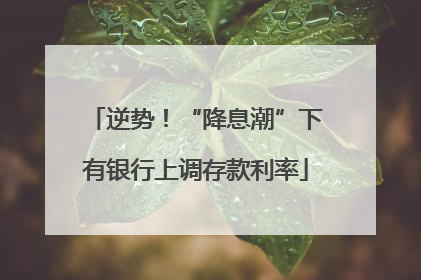 逆势！“降息潮”下有银行上调存款利率