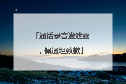 通话录音遭泄露，佩通坦致歉