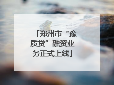 郑州市“豫质贷”融资业务正式上线